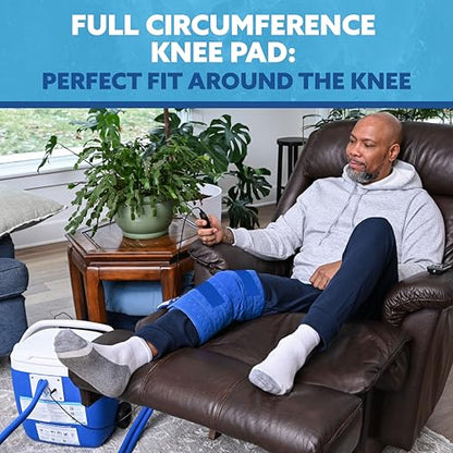 Polar Active Ice 3.0 Cold Therapy Ice Machine System w/Programmable Timer, Full Circumference and Coverage Knee Compression Pad, 16 Quart Cooler, Quiet Pump, Strong Cryotherapy Pain Relief Treatment - style: Full Coverage Knee