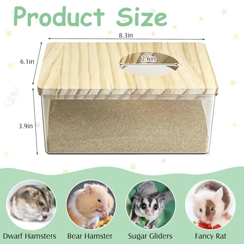 Hamster Sand Bath Box Transparent Acrylic Small Animals Shower Bathtub Guinea Pigs Digging Sand Container Cage Accessories for Lemmings Gerbil Mice Hedgehog Chinchilla (Rectangle) - size: Large - Rectangle