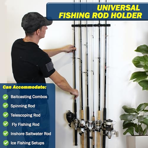 Rush Creek Creations Ceiling Fishing Rod Holder for 6 Rods, Fishing Gear - size: Two Pack