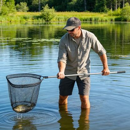 40-50cm Diameter Replacement Netting for Fishing, Heavy Duty Landing Net Head, Nylon Mesh Bag with A Diameter for Landing Nets, Fishing Accessories