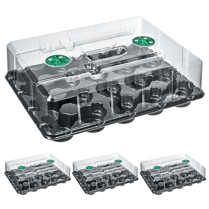 3 Inch Seed Starting Trays with Humidity Domes for Plants, 4 Pack 20-Cell Seedling Starter Trays, Plant Starter Germination Trays for Pots Seedlings for Indoor,3" Opening Compatible Pots - size: 3 Inch, style: 4 Pack Seed Starter Tray+Humidity Dome