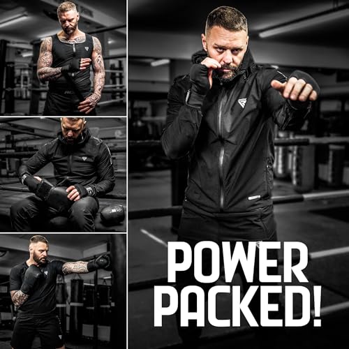 RDX Gel Boxing Hand Wraps Inner Gloves Men Women, Quick 100cm Long Wrist Straps, Elasticated Padded Fist Under Mitts Protection, Muay Thai MMA Kickboxing Martial Arts - color: Grey, size: X-Large