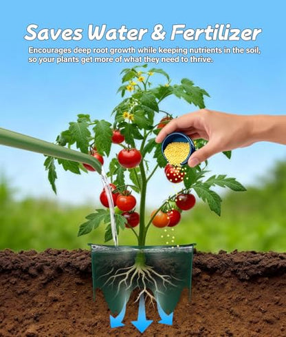 7 inch Planting Grow Rings, 12 PCS Plant Rings for Outdoor Plants, Perfect for Deep Root Watering Veggies Herbs and Flowers - size: 12PCS