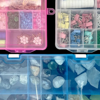 Plastic Organizer Container Storage Box Adjustable Divider Removable Grid Compartment for Jewelry Beads Earring Container Tool Fishing Hook Small Accessories(34 Grids, White X 1)