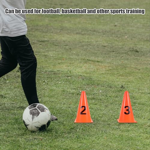 ABOOFAN 15Pcs Orange Soccer Training Cones, Soft Numbered Markers