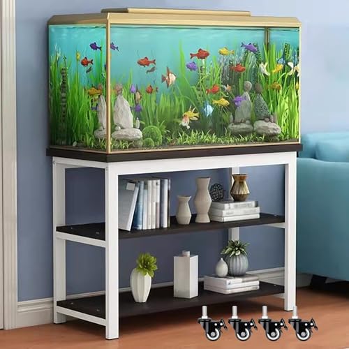 Fish Tank Stand,Aquarium Stand Cabinet for Fish Tanks, Multi-Tier Terrarium Rack, Rolling Pet Shelf Organizer, Space-Saving Reptile Breeder Stand for Home & Commercial Use - color: #7, size: 80x45x74cm/31.5x17.7x29in