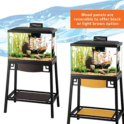 Aqueon Metal 10 Gallon Fish Tank Aquarium Stand, 20" L x 10" W x 28.25" H - size: 20" x 10" top shelf