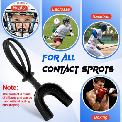Copkim 50 Pcs Strapped Mouth Guard Bulk Not Boil - color: Black, size: Youth