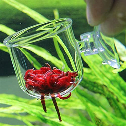 Aquarium Growing Cup with Suction Holder, Gardening Vase Acrylic Waterweed Fish Tank(Oval)
