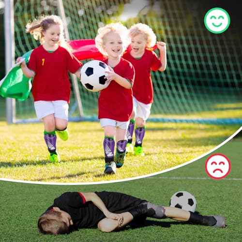 Shin Guards Soccer Kids Toddler, Shin Guard for Boys Girls 2-18 Years Old - color: Purple, size: X-Small
