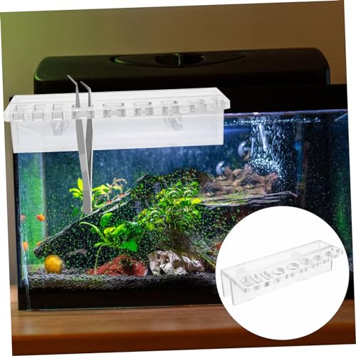 Happyyami Fish Tank Tool Holder Aquascaping Organizer for Water Plant Maintenance Wall-Mounted Storage Rack for Scissors Tweezers and Clips Convenient and Reusable