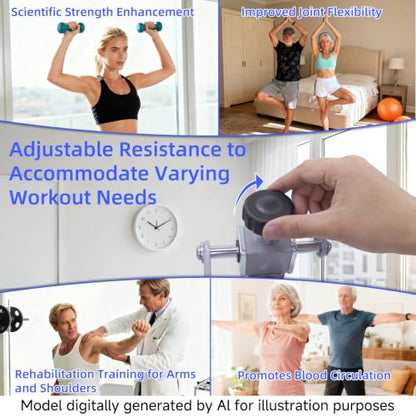 Hand Cycle for Physical Therapy, 4 Modes Arm Bicycle Exerciser | Portable Tabletop Hand Bicycle Exerciser, Adjustable Resistance, for Arm/Shoulder/Wrist(with Rehab Gloves, Extra Handle) - color: 4 Functions