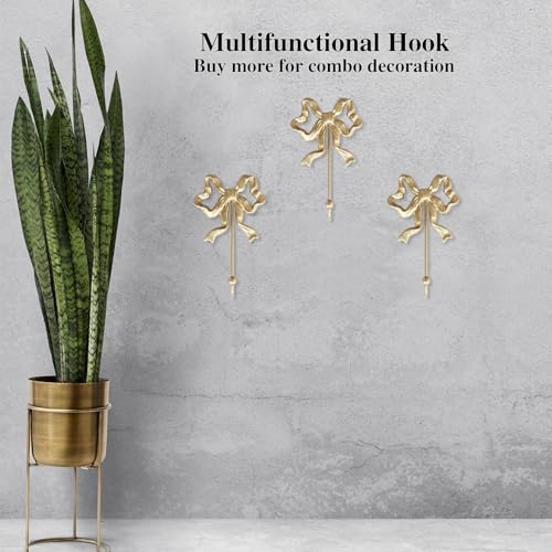 Single Bow Hook,Gold Cast Iron Hook,Size(S):4.1x6.5 inches - size: Small single hook(4.1x6.5 inches)