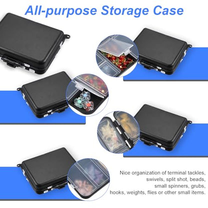 8 Pack Small Tackle Box Organizer Plastic Fishing Storage Containers with Adjustable Dividers, Mini Fly Box for Trout Fishing Gear and Terminal Tackle Accessories