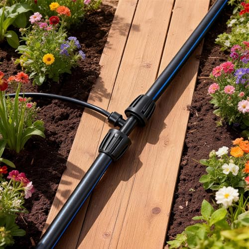 6 Pack 1/2" To 1/4" Drip Irrigation Fittings, 1/2 Inch (1/2" ID x 0.6-0.65" OD) Drip Line to 1/4 Inch Irrigation Tubing Adapter Anti-Drop Quick Connect Reducer 3 Way Tee Connectors - size: 1/2" to 1/4" (3 Way) Reducer-6P