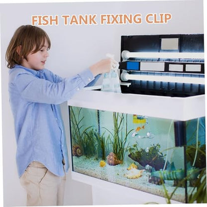 Healifty 10pcs Glass Shelf Clips for Fish Tank Corner Bracket Clamps for Display Cabinets Plastic Fixing Clips for Organizing Aquariums and Shelves