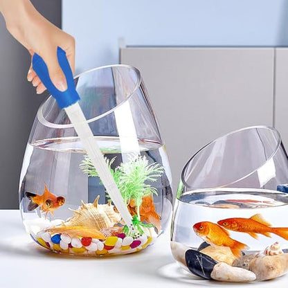 Water Changer for Fish Tank | 30ml Long Syringe Tube, Manual Liquid Dropper, PVC Construction | Easy Cleaning, Egg and Carat Transfer, Durable Lightweight Tool | Multifunctional Aquarium Feeder - color: Blue(28CM)