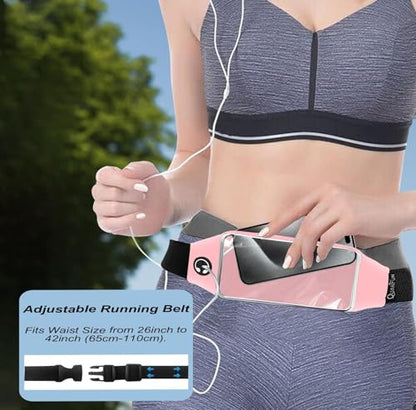 Running Belt,Fanny Pack Fits Phones UP to 6.5" for Women Men,Pink - color: Pink