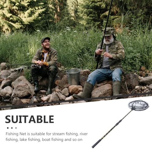Garneck Telescopic Fishing Net 1.5m with Wear-Resist Mesh and 35cm Net Head Portable Replacement for Freshwater and Camping Use
