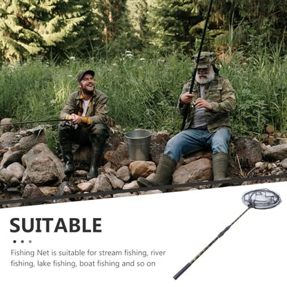 Garneck Telescopic Fishing Net 1.5m with Wear-Resist Mesh and 35cm Net Head Portable Replacement for Freshwater and Camping Use