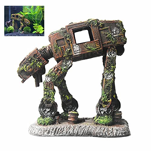fazhongfa Fish Tank Decorations Star Wars Aquarium Accessories Small to Large Fish Tank Resin Decor for Betta Goldfish Hideouts Cave Hide Ornament Backgrounds (at-Small) - size: Small