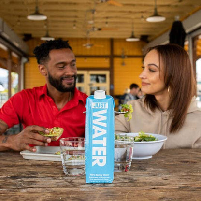 JUST Water - 100% Spring Water, Naturally Alkaline, 8.0 pH - Plant-Based, BPA Free, Sustainable and Fully Recyclable Boxed Water Bottle - Eco-Friendly - 1L / 33.8 Fl Oz (Pack of 6) - size: 33.8 Fl Oz (Pack of 6)