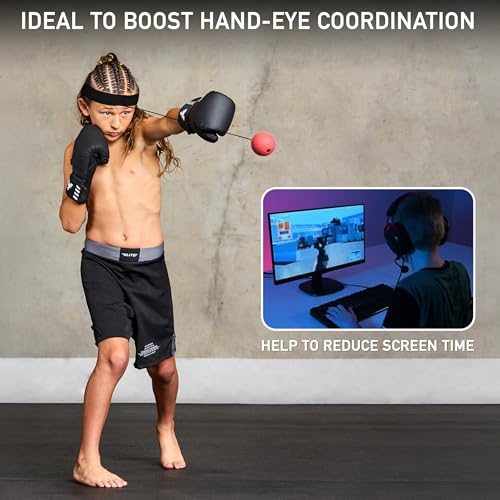 Elite Sports Reflex Ball with Headband – Reaction & Speed Ball Trainer for Eye Coordination, Boxing, MMA, BJJ & Fitness – 2 Detachable Training Balls (1 Soft, 1 Hard)