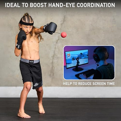 Elite Sports Reflex Ball with Headband – Reaction & Speed Ball Trainer for Eye Coordination, Boxing, MMA, BJJ & Fitness – 2 Detachable Training Balls (1 Soft, 1 Hard)