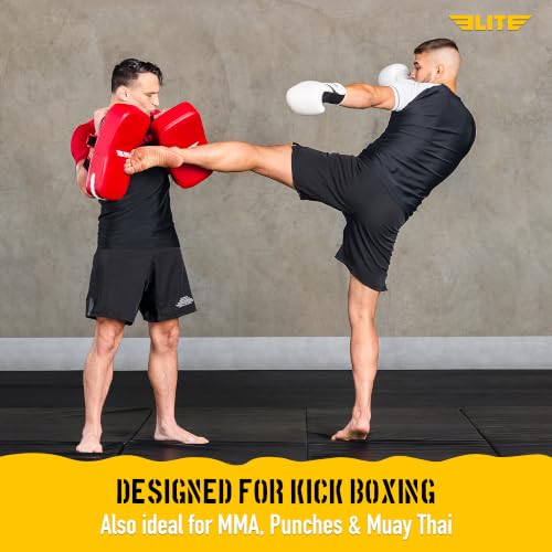 Elite Sports Pre-Curved Muay Thai Kickboxing Training Pad for Kickboxing,MMA,Taekwondo,Karate. Ideal for Punches,Knees, and Kicks in Martial Arts Training (ONE PAD ONLY) - color: Solid Red