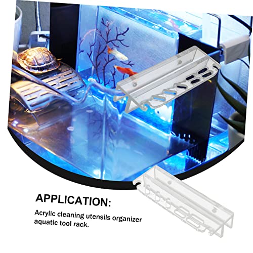LIOOBO Magnetic Aquarium Cleaning Tool Holder Organizer Fish Tank Tool Rack Algae Scraper Storage