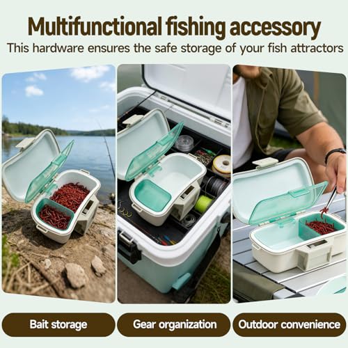 Waist Bait Container – Portable Live Bait Storage Box with Belt Clip, Divided Flip-Top Design for Worms & Shrimp, Ideal for Kayaking, Wading, and Fishing Trips