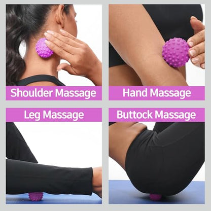 NGT new guide steps Fascia Ball, TPR Massage Ball Suitable for Relaxing Muscles, Restoring Fascia, and Improving Body Condition for All Parts of the Body. (Purple) - color: Purple