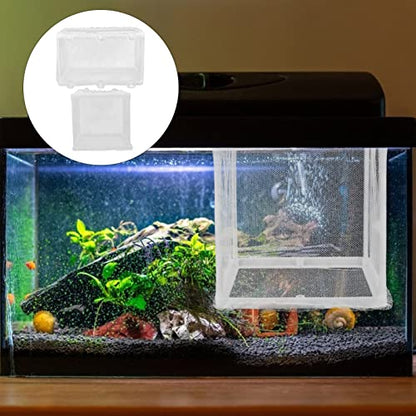 2pcs Fish Isolation Network Aquarium Betta Aquarium Skimmer Betta Fish Tank Fish Netting Turtle Tank Fish Mesh Breeder Fish Tank Breeding Pool Pond White Plastic and Gauze