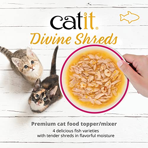 Catit Divine Shreds Premium Cat Food Topper, Tuna with Shrimp & Pumpkin - size: 1 Count (Pack of 1)