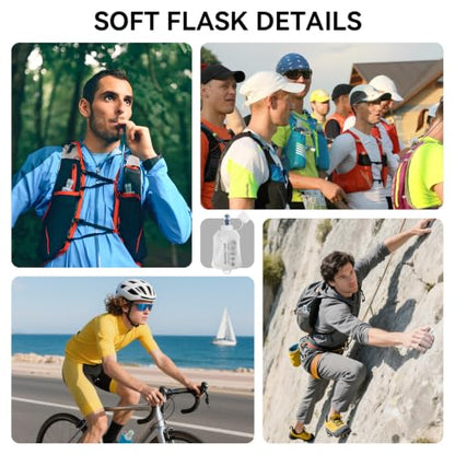 500ml Soft Flask Soft Water Bottle for Running, Hiking, Cycling and Climbing - White - color: 500ml, white