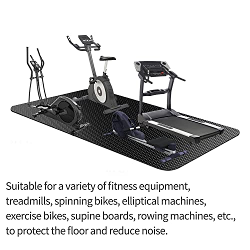 Treadmill Mat,Bike Mat Compatible with Peloton Bike Elliptical Treadmill,Folding Pad Exercise Equipment Under Exercise Trainer Pad for Stationary Indoor Spin - size: 60"L x 23.6"W x 0.2"Th
