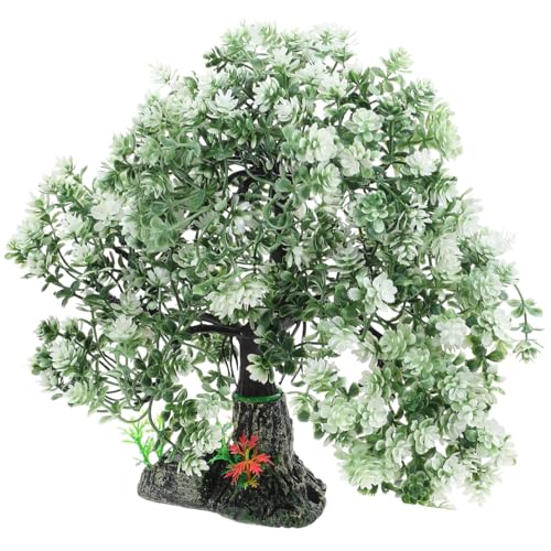 10 Inch Artificial Aquarium Tree Resin Fish Tank Decor Plastic Water Plant for Home Fish Tank Landscape Decoration