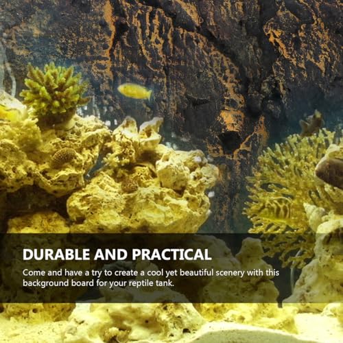 UKCOCO 3D Reptile Tank Background 17.51"x11.81"x1.77" PU Rock Panel, Cut-to-Fit for Terrarium, Aquarium & Turtle Snake Bearded Dragon Habitat