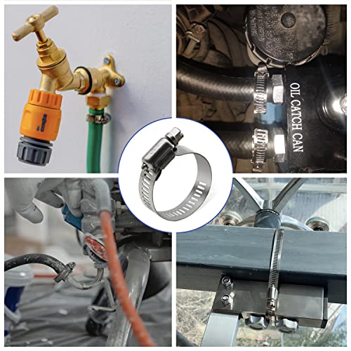 10 Pack Stainless Steel Hose Clamps, 1-1/2 inch to 2-1/2 inch Worm Gear Metal Hose Clamps for Pipe, Dryer Repair, Tubing and Fuel Line - size: 1-1/2" ~ 2-1/2"