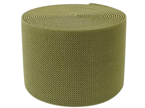 Olive Green Wide Knit Elastic Band 3" x 5yd for Sewing - color: Olive #43