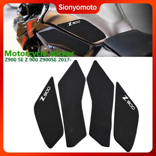Fuel Gas Tank Pad Protector Stickers Decal Set Compatible with z900 Z900SE 2017 2018 2019 2020 2021 2022 2023- Anti-Slip Protective Kit, Black | 4-Piece