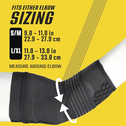 Futuro™ Premium Compression Elbow Sleeve, with Wrap-Around Strap and Two Gel Pressure Pads, for Mild Tendonitis, Golfer’s_Elbow,Tennis Elbow,Swelling, Sprains, and Strains,Large/X-Large (Pack of 12) - size: Large/X-Large (Pack of 12)