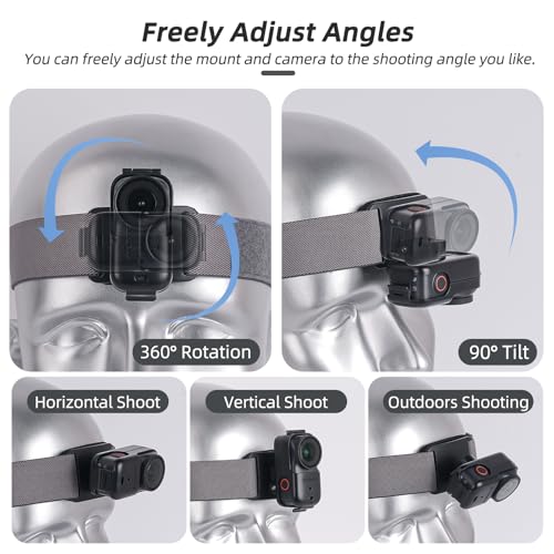 Head Mount for DJI Osmo Nano Camera, Vertical Horizontal 360 Angle Adjustable Quick Release Head Strap Mount, First-Person View Outdoor Shooting Bracket for DJI Nano Accessories