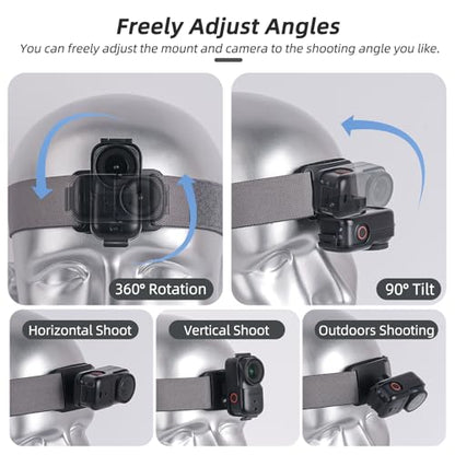 Head Mount for DJI Osmo Nano Camera, Vertical Horizontal 360 Angle Adjustable Quick Release Head Strap Mount, First-Person View Outdoor Shooting Bracket for DJI Nano Accessories