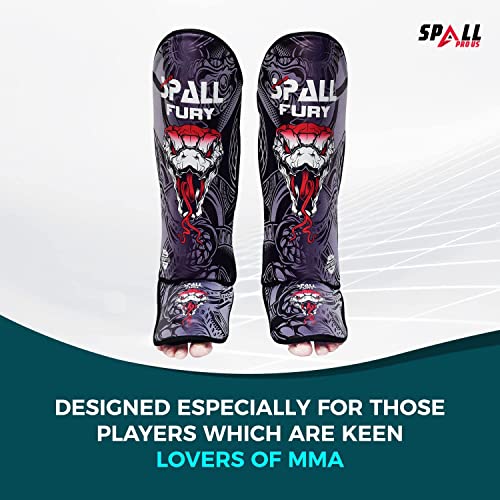 MMA Shin Instep Pad Kick Thai Pad Kick Boxing Guard Protector Leg Foot Guard(Grey Black-XS)