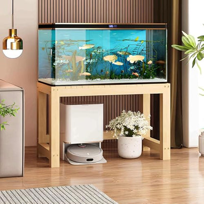Heavy Duty Aquarium Stand, 2-Tier Open Terrarium Shelf, Solid Wood Storage Organizer for Reptiles, Ideal for Home & Office Display, Durable & Stylish Design - size: 100*35*50cm