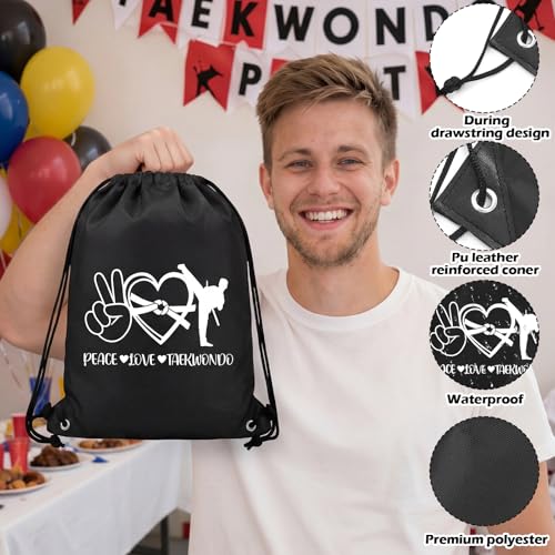 Drawstring Bags Bulk Drawstring Gift Backpack Party Favors for Sport Knight Greek Castle Birthday Party Supplies,30 Pcs,Taekwondo - style: Taekwondo