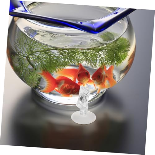 Garneck Aquarium Fodder Clamps 5pcs Easy Install/uninstall Fish Tank Feeder Clips Suction Cups