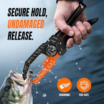 PLUSINNO Fishing Gear, Fishing Tools Kit, 7pcs Fishing Accessories, Corrosion Resistant Fishing Pliers, Fish Knife, Fish Lip Gripper, Fishing Gifts for Men
