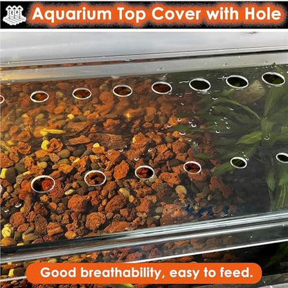 Aquarium Anti-Jump Cover， Fish Tank Canopy Top Mount Cat Proof Terrarium Lids(L45xW40cm(17.7x15.7in)) - size: L45xW40cm(17.7x15.7in)